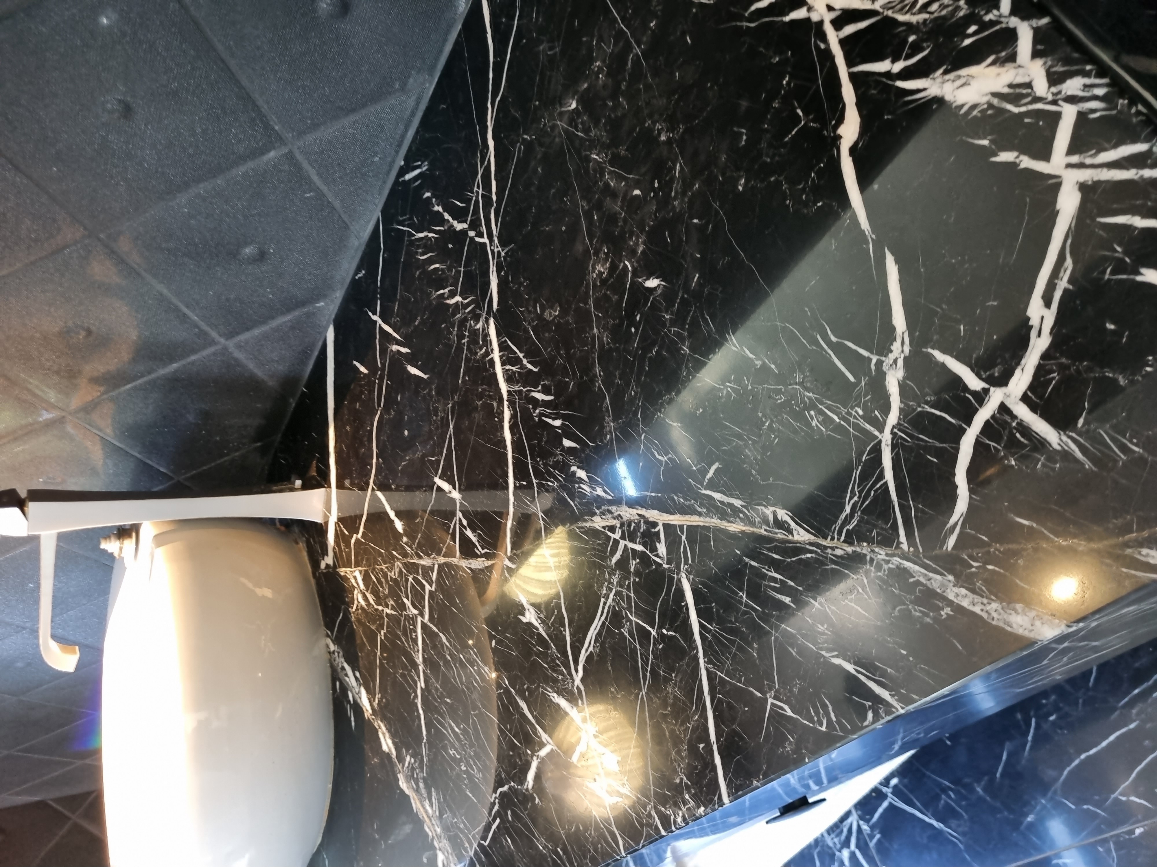 Black marble vanity benchtop polished